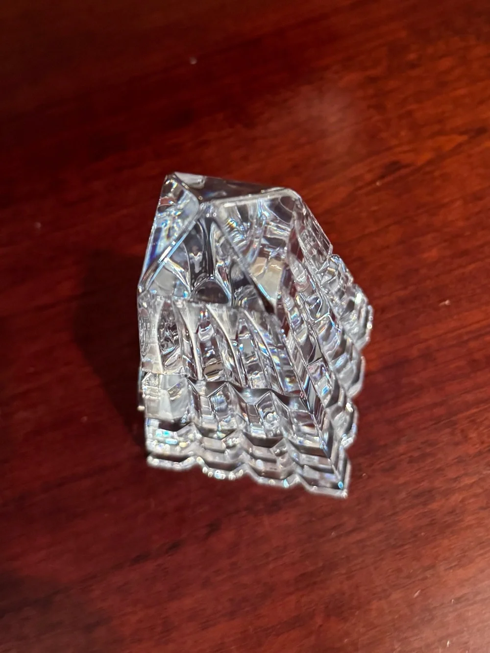 Waterford Crystal Clear Crystal Mantel Clock with Gold-Tone Bezel NIB